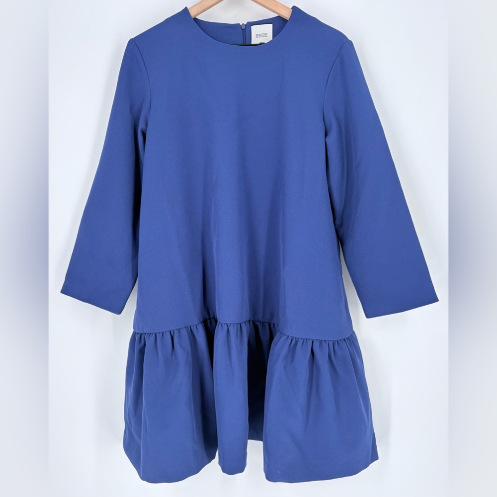 EDIT Blue Sutton Peplum Mini Dress